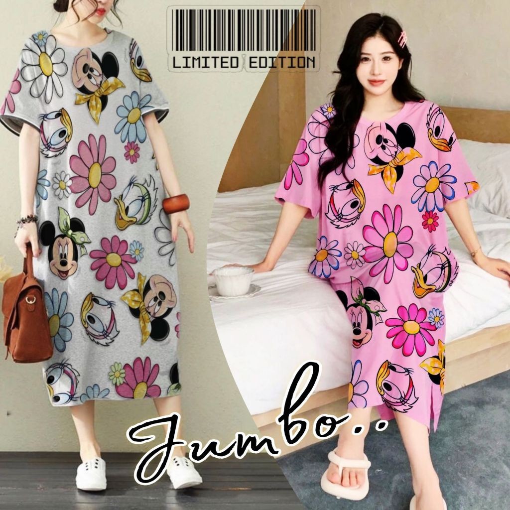 DRES MIDI JUMBO Wanita Dress ALIKA LEngan Pendek