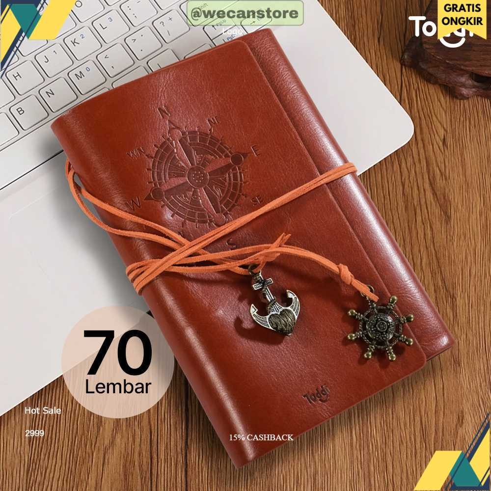 

(ASJ) Toddi Buku Catatan Binder Kulit Notebook Retro Pirate Compass - ZB045