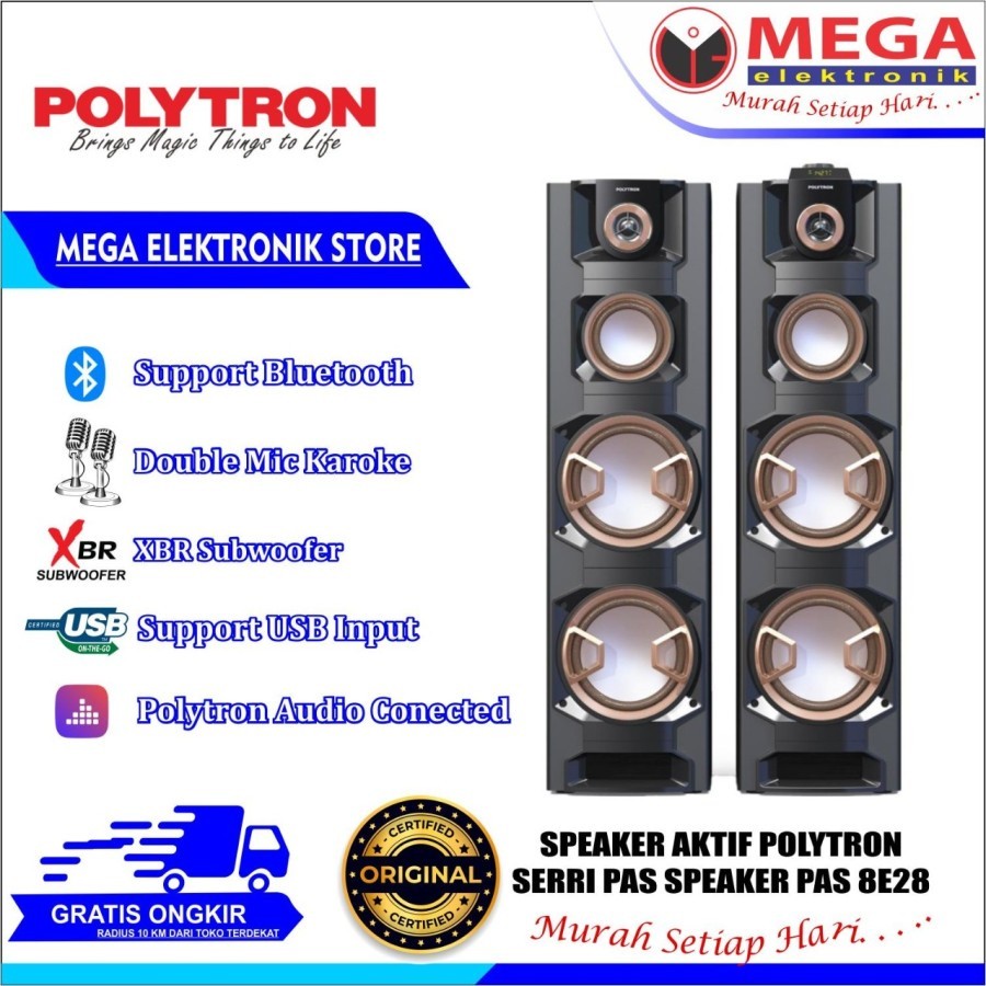 SPEAKER AKTIF POLYTRON SERI PAS 8E28 / PAS-8E28 / PAS8E28 BERGARANSI