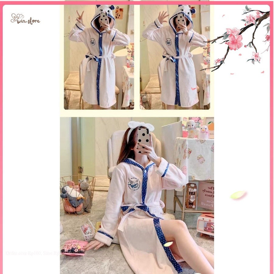 Handuk Murah / kimono handuk/kimono bahan bludru bulu tebal import SETELAN SETCEL ONESET SET PIYAMA 