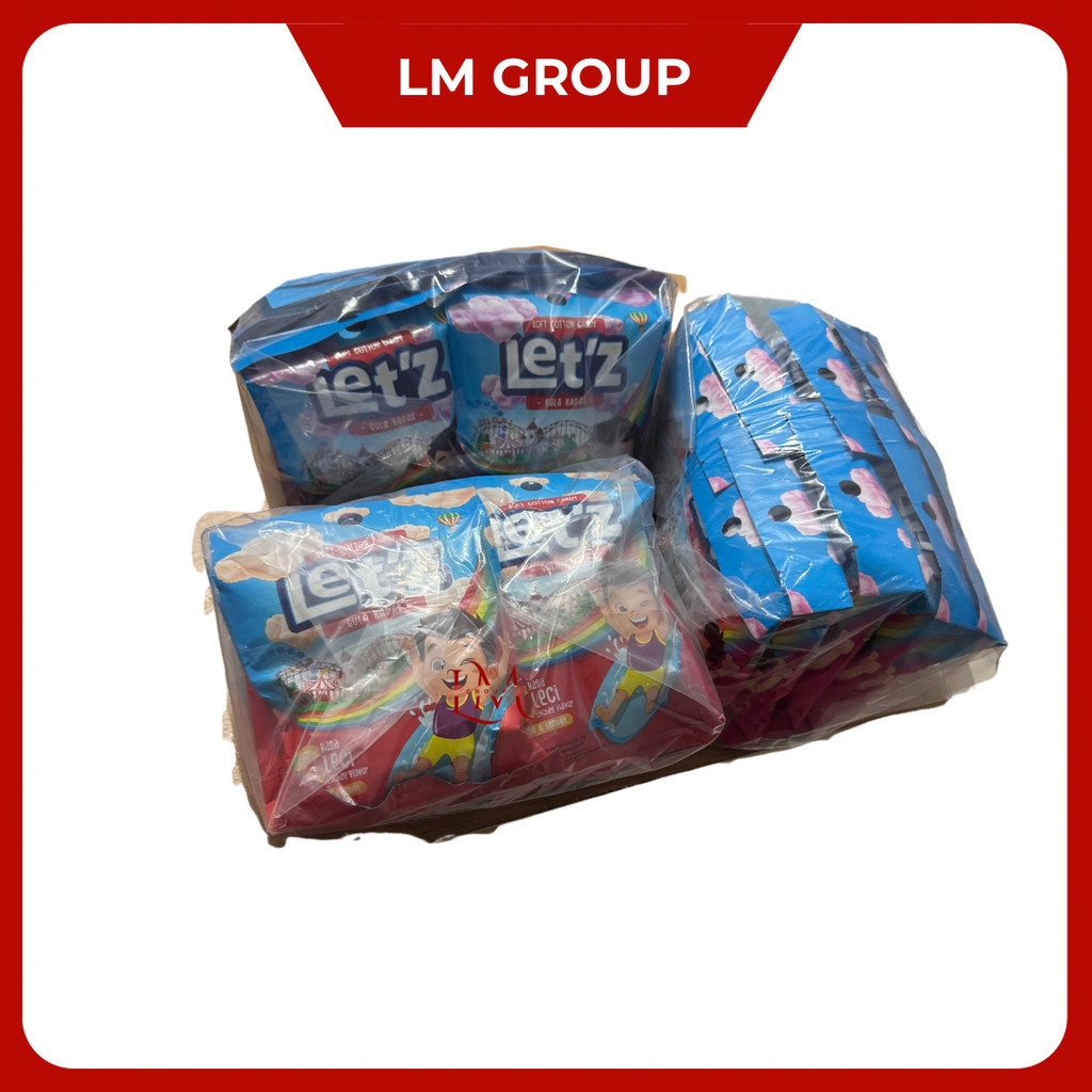 

LetZ Gula Kapas Manis & Lembut Rasa Anggur/Leci/Stroberi 1 Pack Isi 10 pcs 7gr