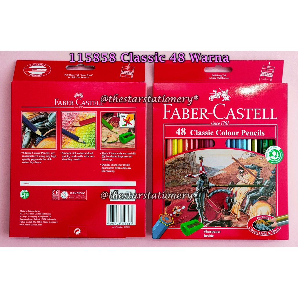 

(1 Set) GROSIR Pensil Warna Faber Castell Classic 48W Panjang 115858 / Faber Castell Classic Colour