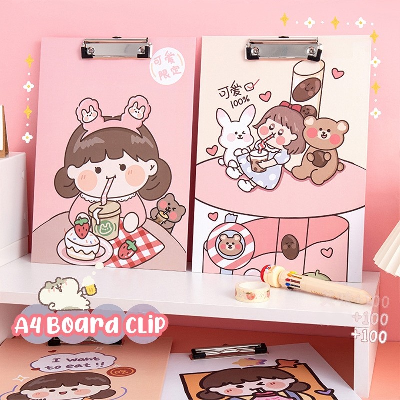 

Joi.Street - Papan Alas Ujian A4 Clip Board, Papan Tulis Kartun Lucu, Papan Penjepit Kertas Bahan Karton Tebal