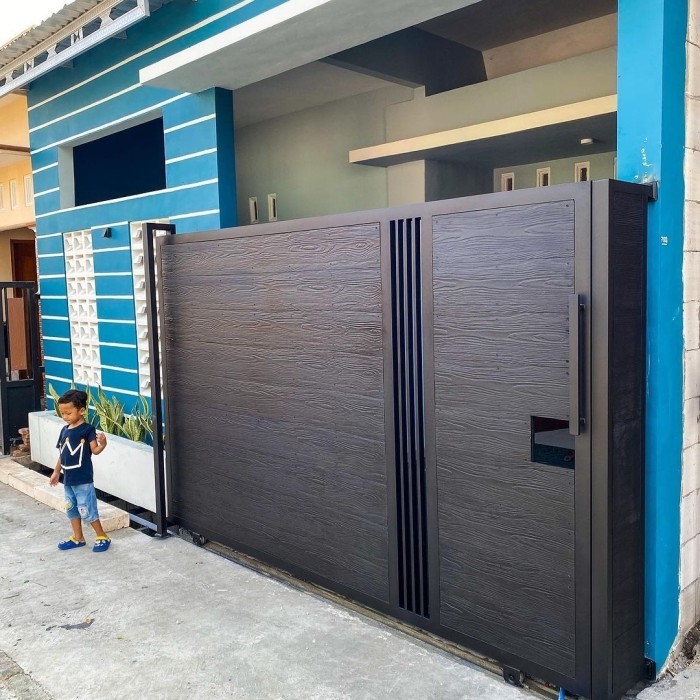 pagar woodplank minimalis