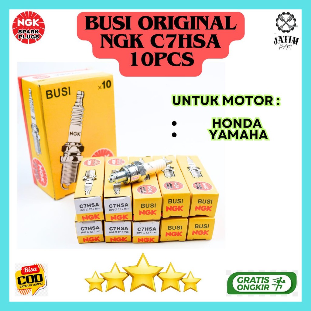 Busi NGK C7HSA Original / Busi Motor Grand, Mio , Supra Original NGK 10 pcs