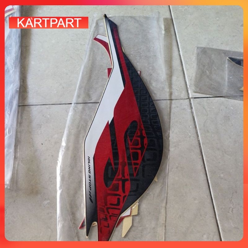 striping stiker Les body Honda Scoopy 2019 hitam merah bahan original