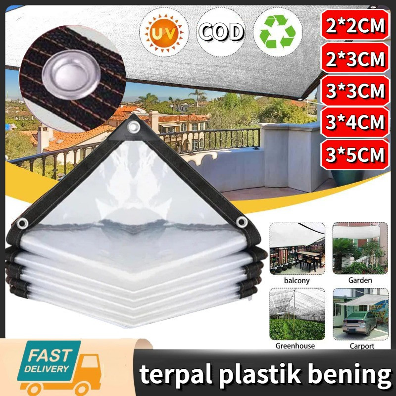 Terpal Taman Balkon Multi-ukuran Tahan Hujan Transparan Terpal Plastik Bening Terpal Anti Air Untuk