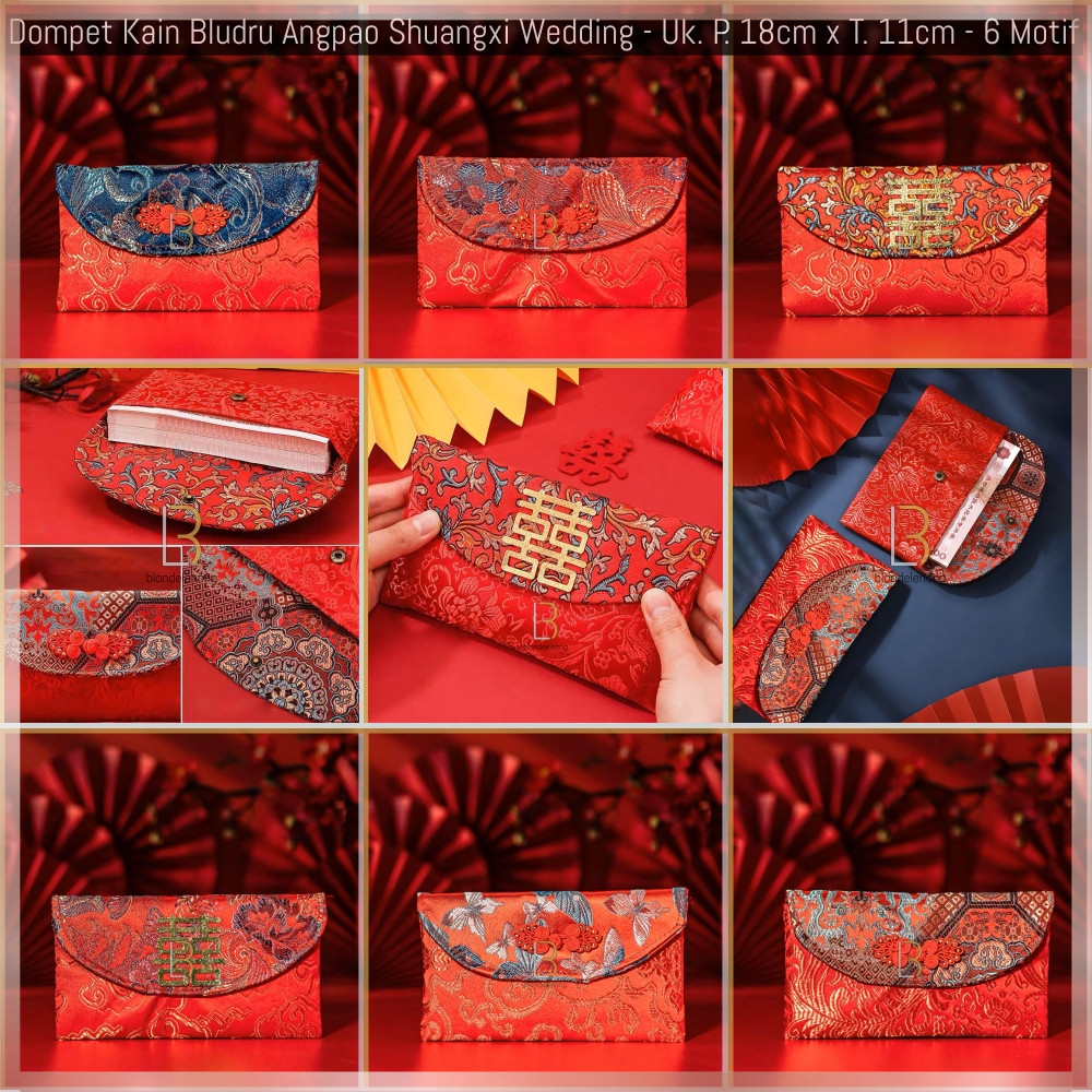 

Angpao Kain Shuangxi Premium Dompet Tebal – Amplop Nikah Wedding Sangjit Imlek Elegan