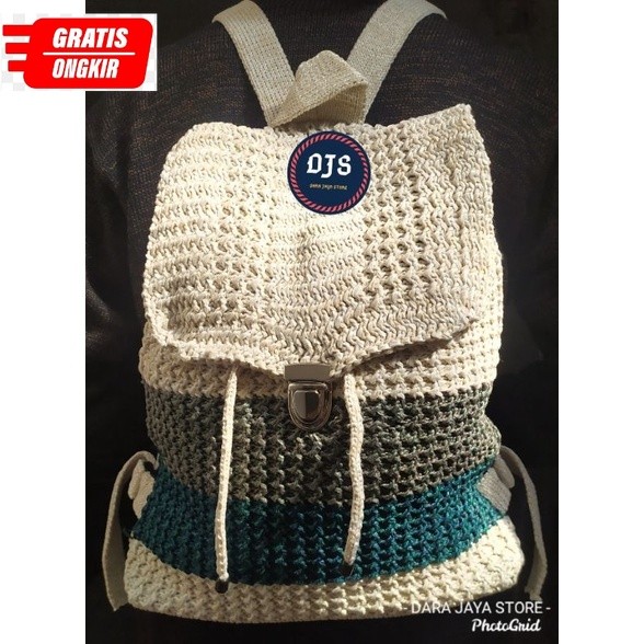 Random Tas Ransel Rajut Salur Besar
