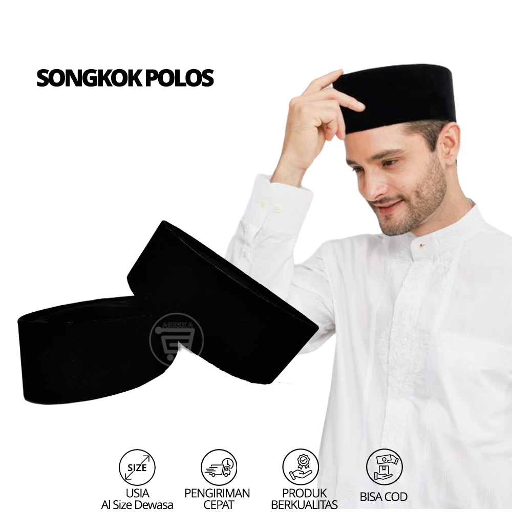 Peci Songkok Polos / Peci Songkok Hitam / Peci Songkok Polos Hitam / Peci Songkok Kulitas Premium