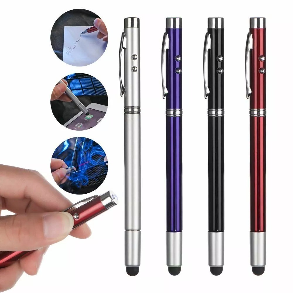 

Pulpen Laser Senter LED Pointer Tinta Hitam Persentasi 5in1 Alat Tulis Pena Teleskopik Magnetic Retractable Guru Sekolah Les Stick Class Command Multifungsi 5 in 1 Telescopic
