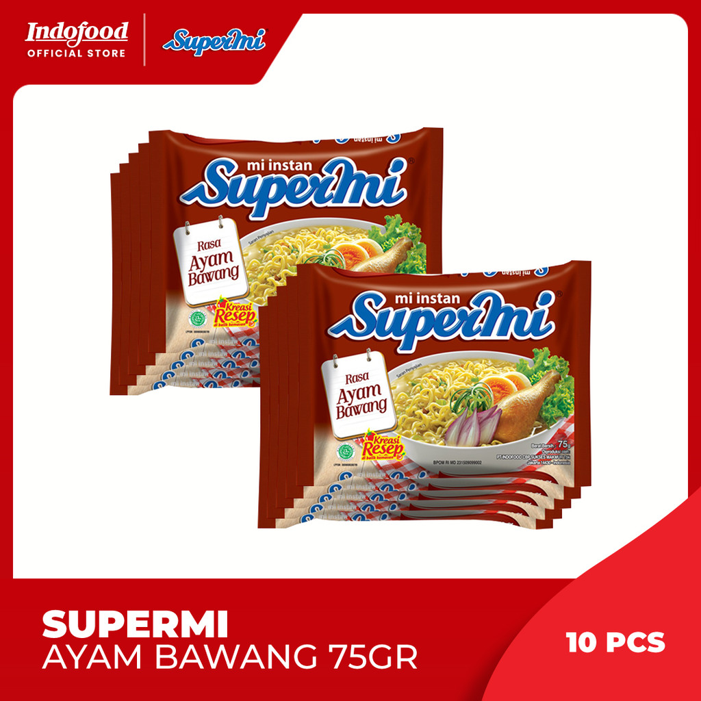 

10 Pcs - Supermi Ayam Bawang 75 gr