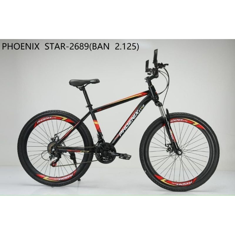 [FREE POMPA] Sepeda MTB 26 Phoenix Star Inner cable 21 Speed 2023 Terbaru Sporty / Sepeda Gunung 26 