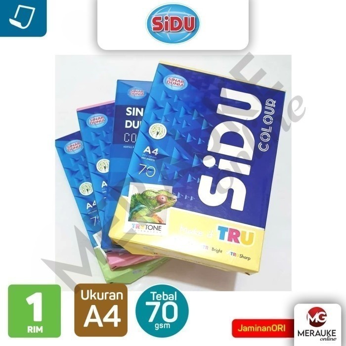 

HJK Kertas HVS SiDu Warna A4 70 GSM 4 Warna