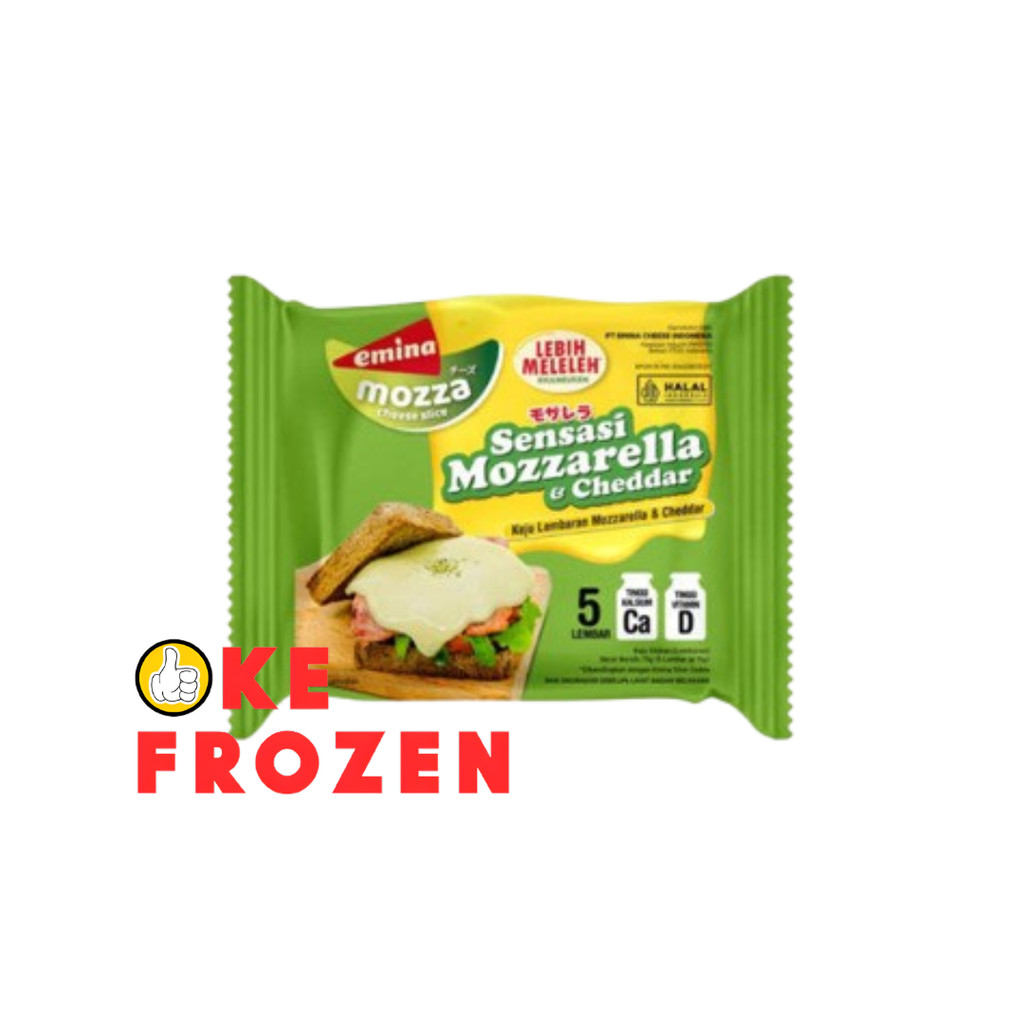 

EMINA MOZZARELLA & CHEDDAR CHEESE SLICE 75GR ISI 5 PCS/KEJU MOZZARELLA