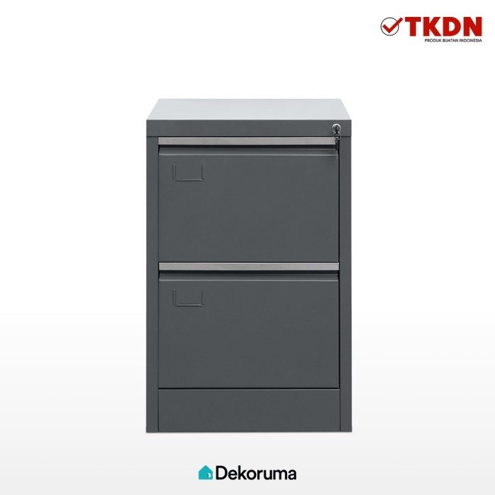Dekoruma Lemari Arsip Besi 2 Tingkat / Filing Cabinet Metal 2 Susun / Loker Kabinet Dokumen Kantor d