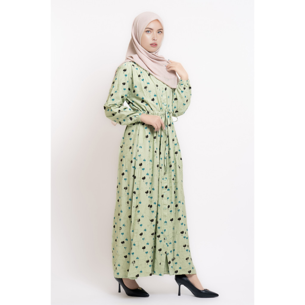 Puricia by Hassenda Gamis Wanita Motif Athiyah Sage Green