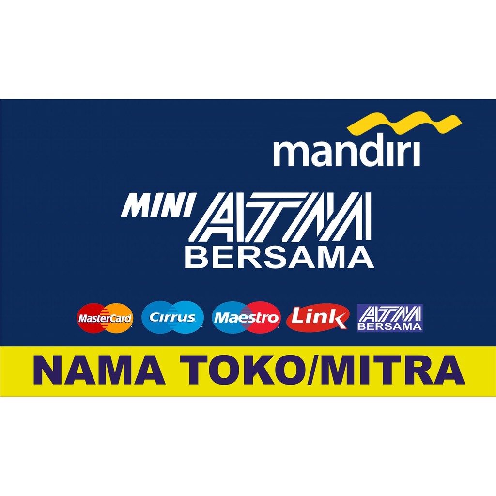 Sticker Mini ATM Bank Mandiri Untuk Ditempel Pada Kaca atau Besi - CingWangPrint