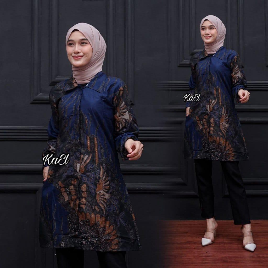Tunik Batik Wanita  Jumbo | Tunik Batik Wanita Modern | Ready Seragam Guru Kantor M L XL XXL JUMBO