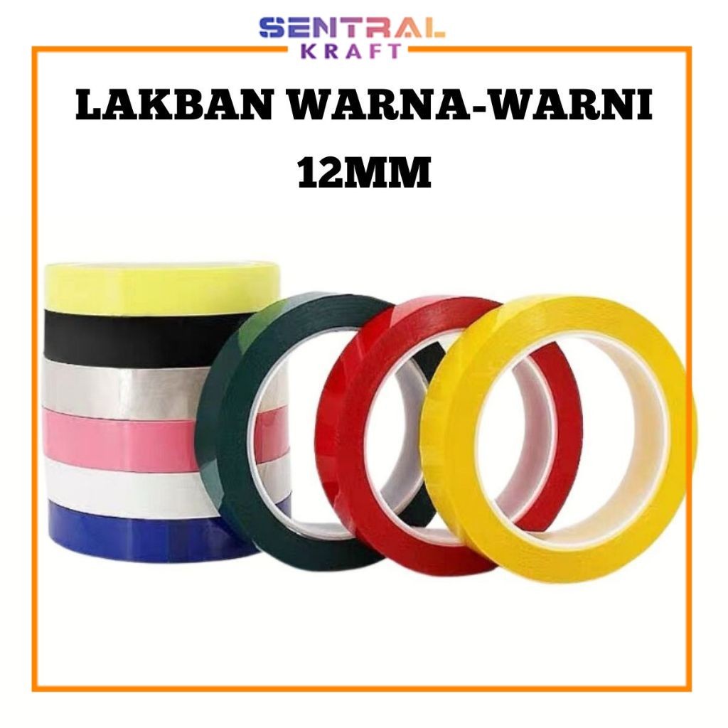 

Isolasi Lakban Stationery Plastik OPP Cloth Tape Warna-Warni 12mm 50yard [SK]