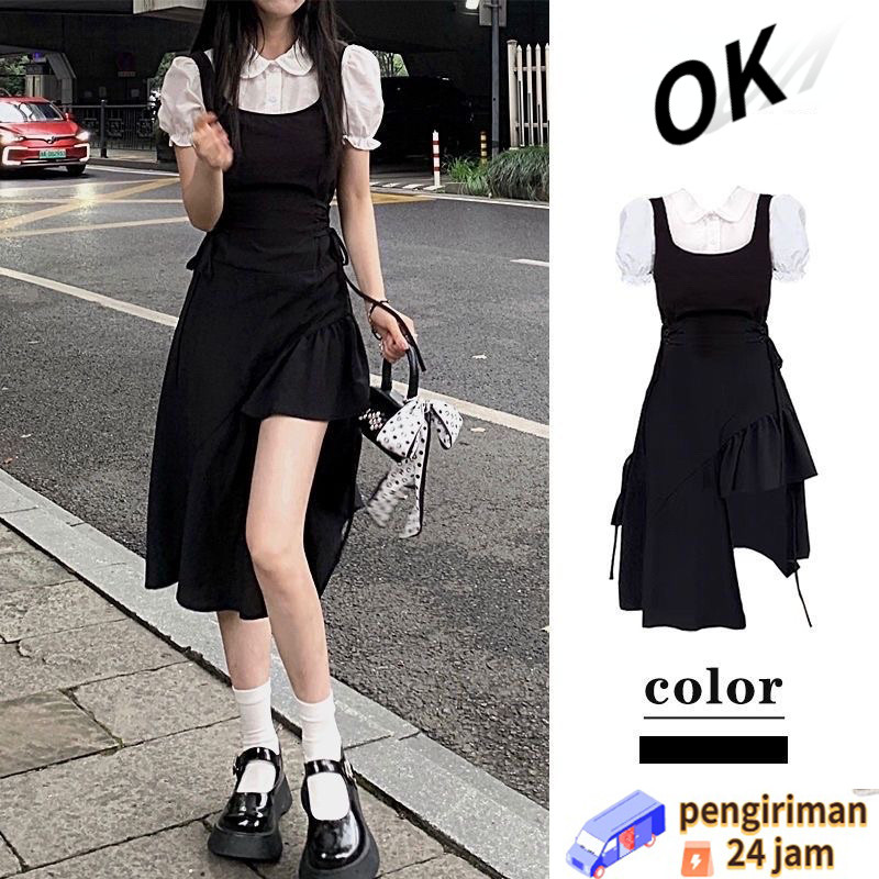 【OK】 Pengiriman 24 Jam ✅Susana ID BLACK WHITE SEXY DRESS