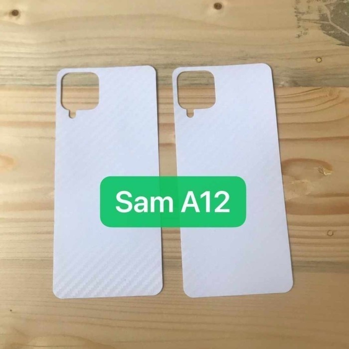 ( AS ) Garskin Skin Carbon Garskin SAMSUNG A12 Protector Skin Back Phone Garskin Skin Carbon