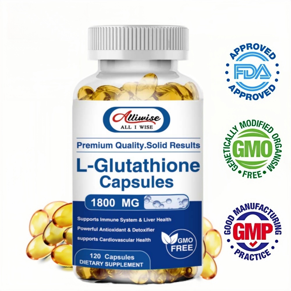 Alliwise L-Glutathione 1800mg untuk Memutihkan Kulit, Antioksidan, Penghilang Flek Hitam dan Bekas J