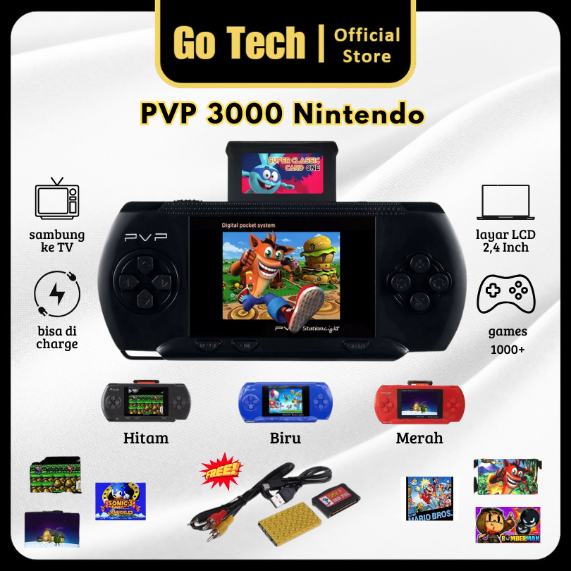 EFRIDAAYSS - GO TECH PVP 3000 POCKET GAME CONSOLE GAMEBOY RETRO VIDEO GAME ANAK GARANSI 1 TAHUN