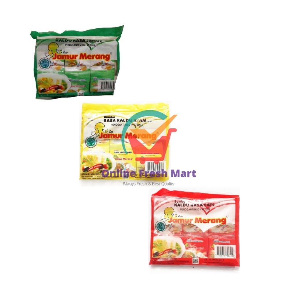 

Kaldu Jamur Merang Alami Non MSG Rasa Original Sapi Ayam Sachet 1 Pack isi 30 sachet 3g - Online Fresh Mart Denpasar