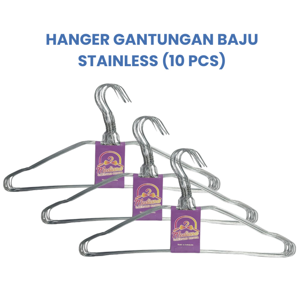 Hanger - Hanger besi galvalum 10 PCS Gantungan Baju Besi Kawat galvalum Steel Anti Karat