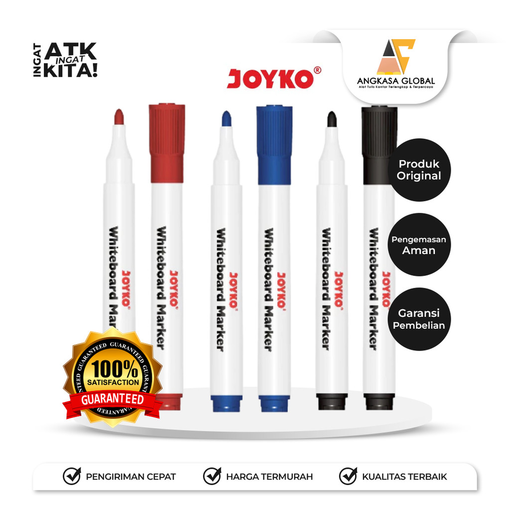 

JOYKO SPIDOL PAPAN TULIS/ WHITEBOARD MARKER WM-65 (1LSN/ 12PCS)