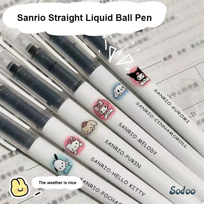 

Sanrio Straight Liquid Ball Pen Quick Drying Smooth Writing Pen 0.5mm Black Neutral Pen