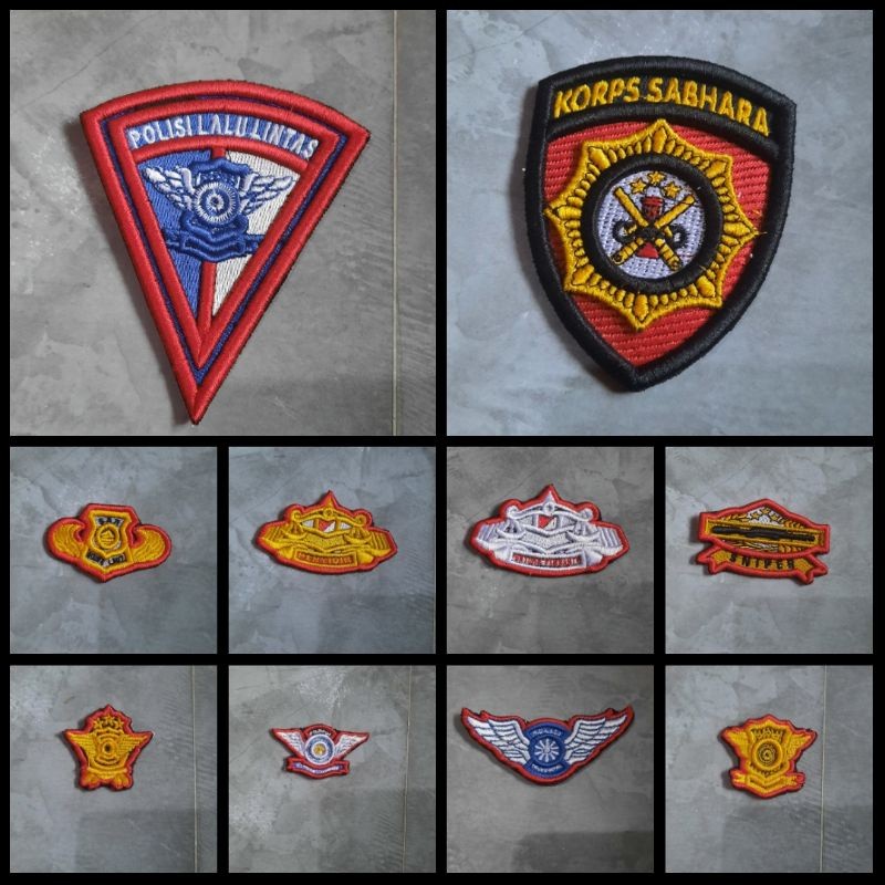 ATRIBUT BET LANTAS POLRI LOGO BORDIR PDL POLRI TERBARU wing lantas pelopor lantas dikjur