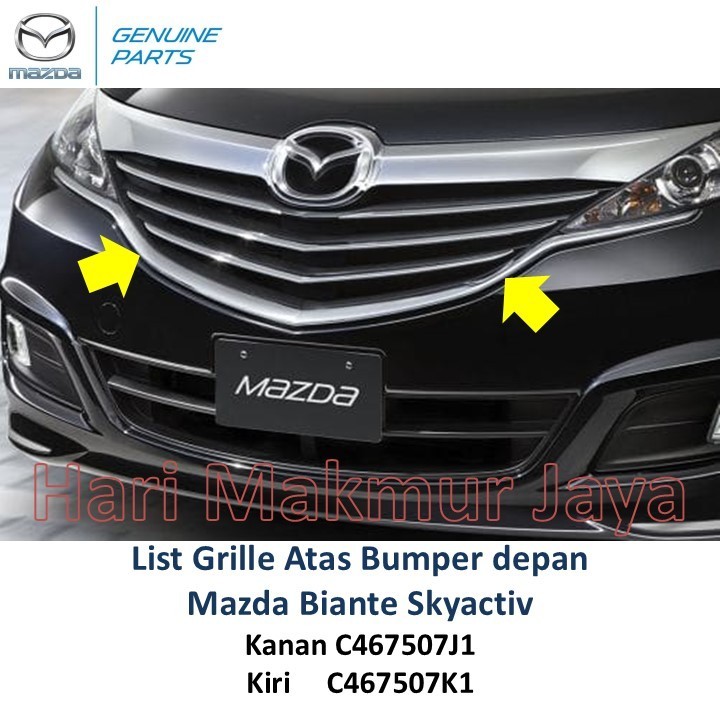 Garnish Lis Chrome KANAN KIRI list grill grille Mazda BIANTE skyactiv original genuine baru
