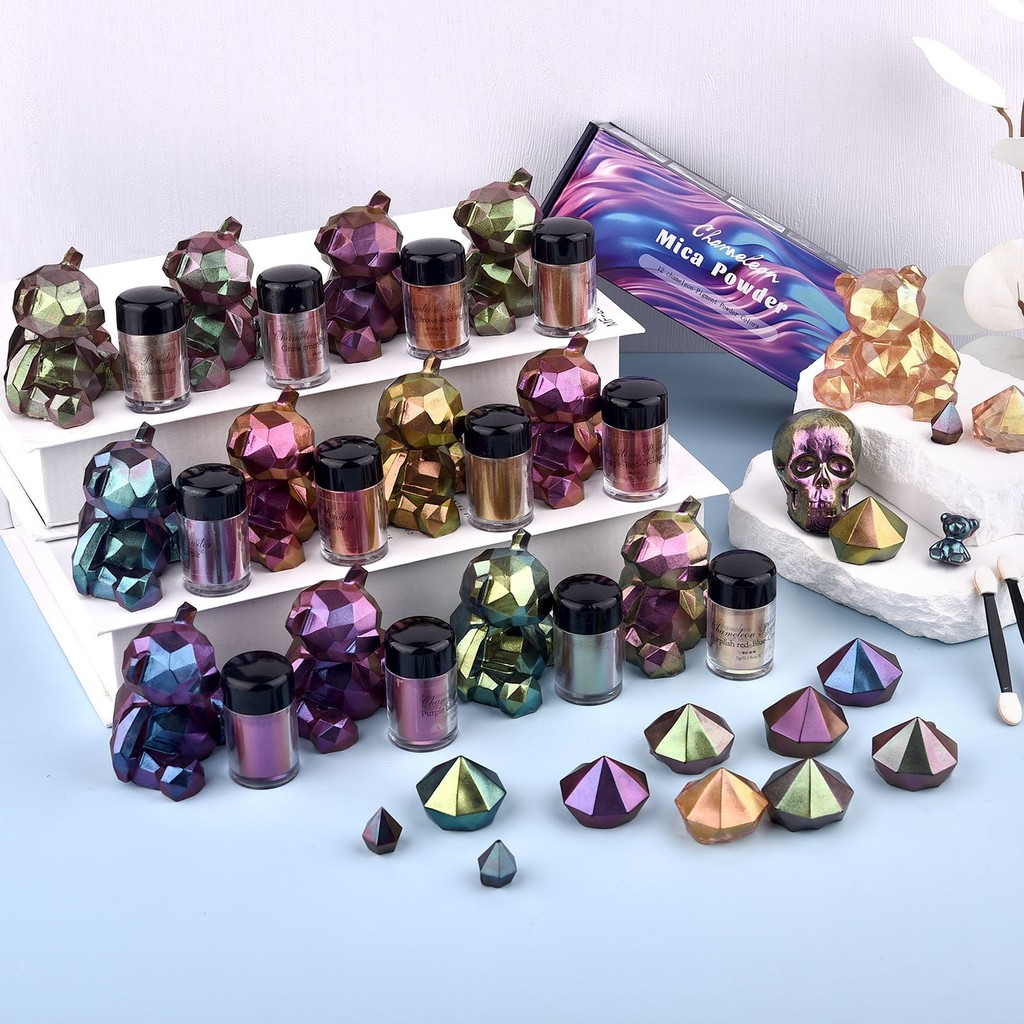 

Mirror Chameleons Resin Pigment Kits Glitter Magic Discolored Pearlescent Powder DIY Resin Colorant Jewelry Making Accessories