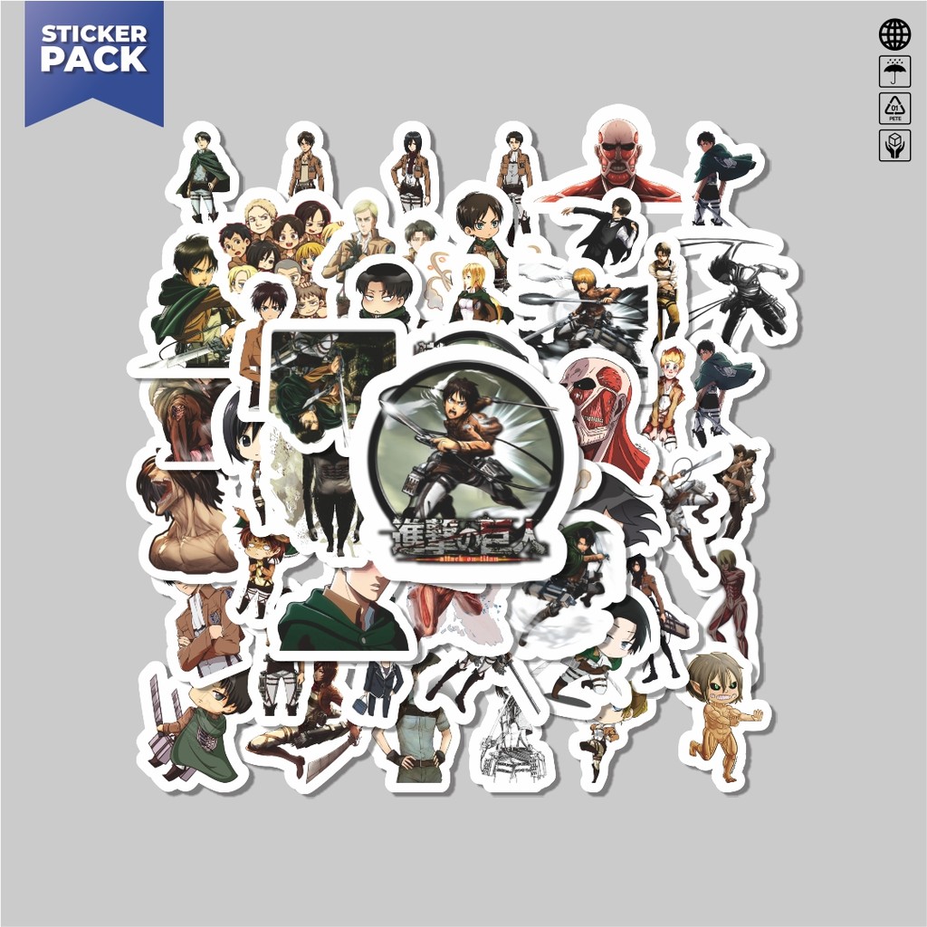 

[100PCS]Stiker Pack Stiker Anime Attack On Titan Aesthetic Vinyl Anti Air Dekorasi Sticker Laptop Buku Journal Koper Helm Casing HP Gitar Helm Skateboard