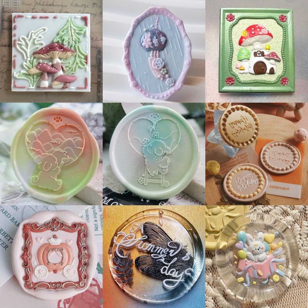 

Fire Seal Creative Stamp Brass Chapter Head Goodnight Cat Cute Goodnight Bear Capibala Mushroom Dragonfly Specimen Stamp Xmas