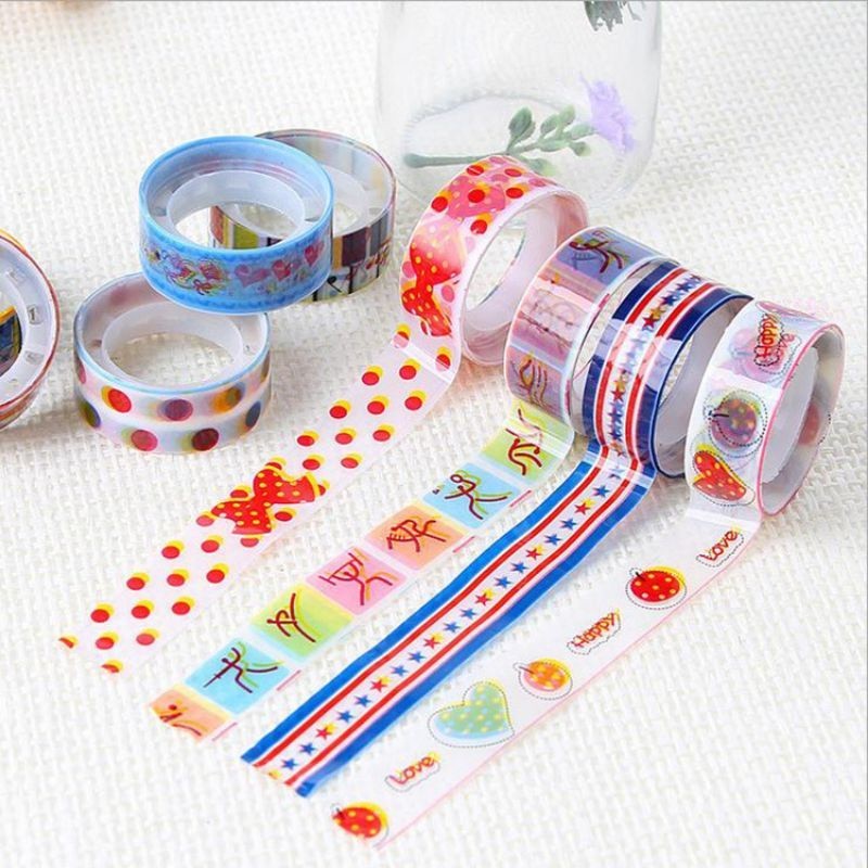 

Dalingshop [10 Roll & 12 Roll] Cello Tape Fancy Lebar 1.4cm Isolasi Fancy Selotip