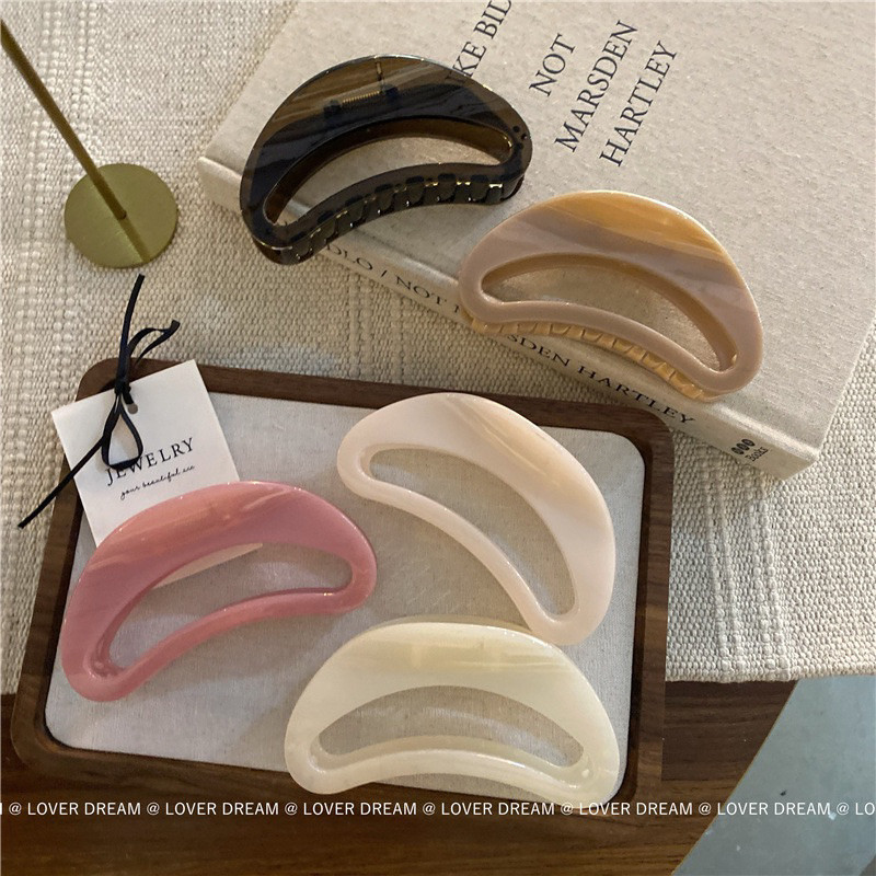GROSIR 12pcs Murah Berkualitas  Jedai Jepit Rambut Jumbo 12cm Crescent Korean Aesthetic Hairclaw