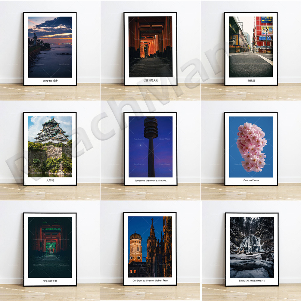 

Florence, Osaka Samurai Castle, Notre Dame Cathedral, Munich, Germany, Sri Lanka at sunrise, cherry blossoms, travel poster