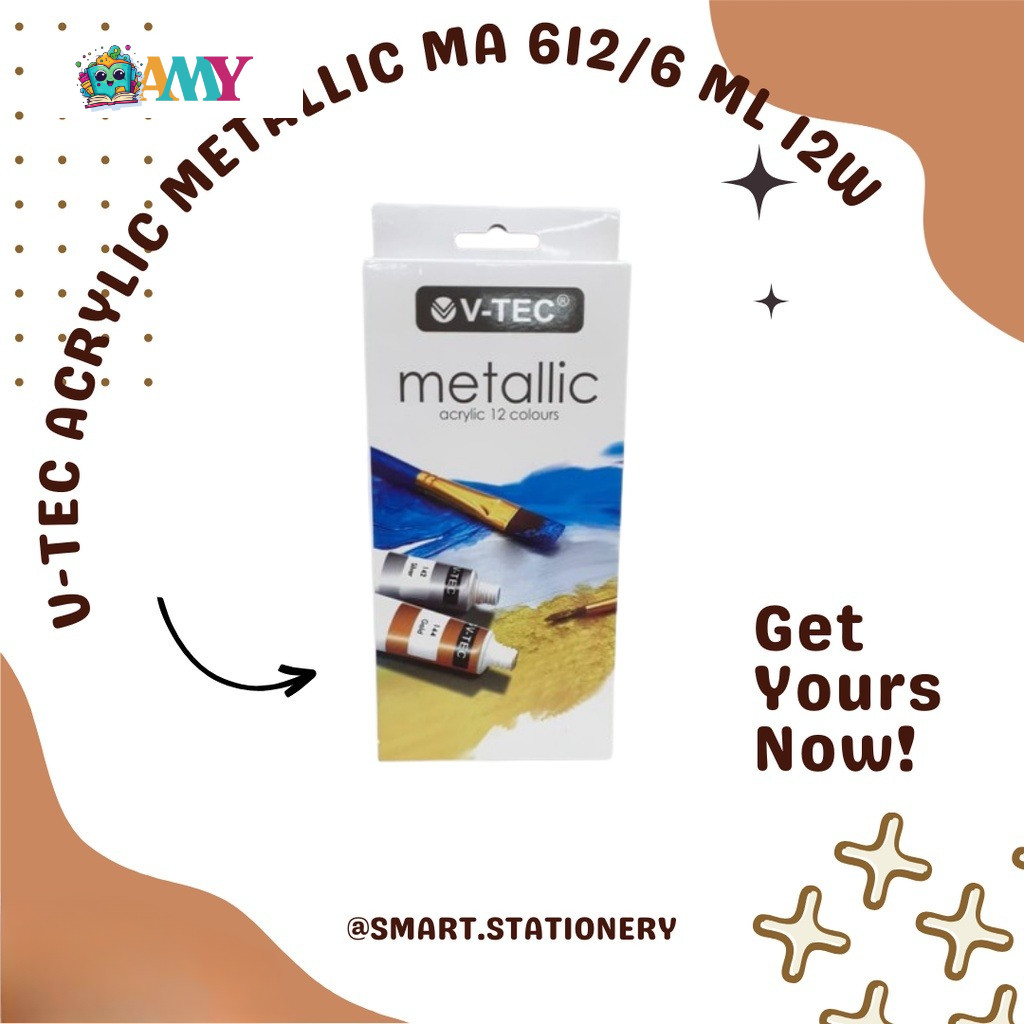 

V-TEC ACRYLIC METALLIC MA 612/6ML 12W AMY STASIONARY