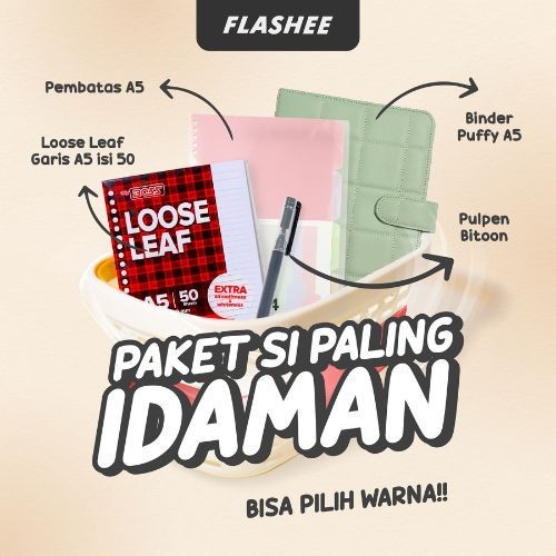 

Flashee Paket Binder Puffy 4in1 Binder Kuliah Dan Sekolah Sudah Termasuk Isi BinderCO