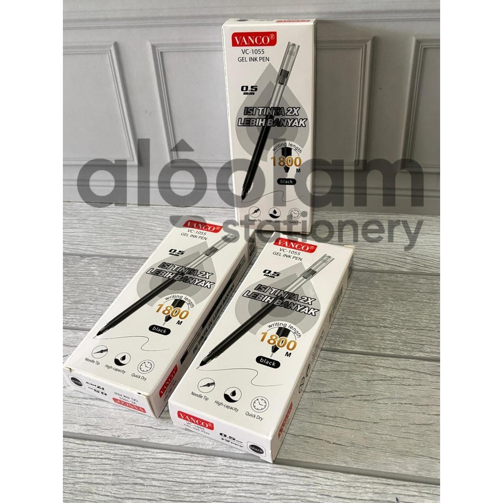 

SELUSIN ( 12 PCS ) Pulpen Gel Vanco VC-1055 0.5 mm Gel Pen Vanco VC-1055 0.5mm