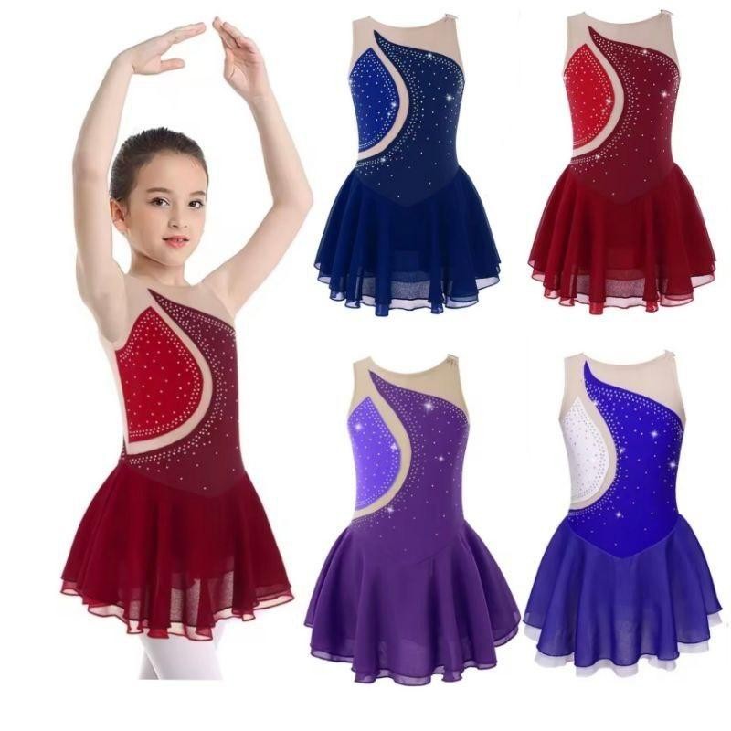Baju Leotard Gymnastic Rhythmic Ice Skating Anak Perempuan