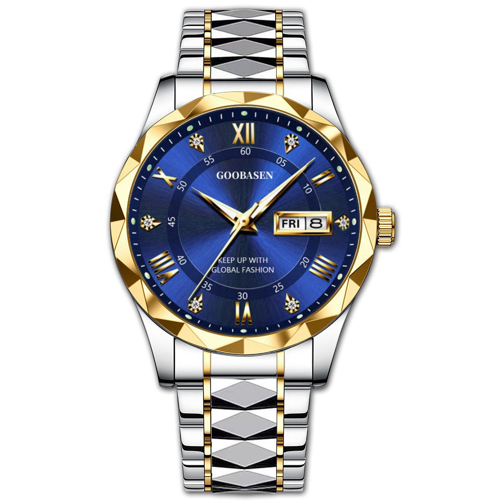 

Jam Tangan Pria Guberson Diamond Kalender Tahan Air Luminous Quartz