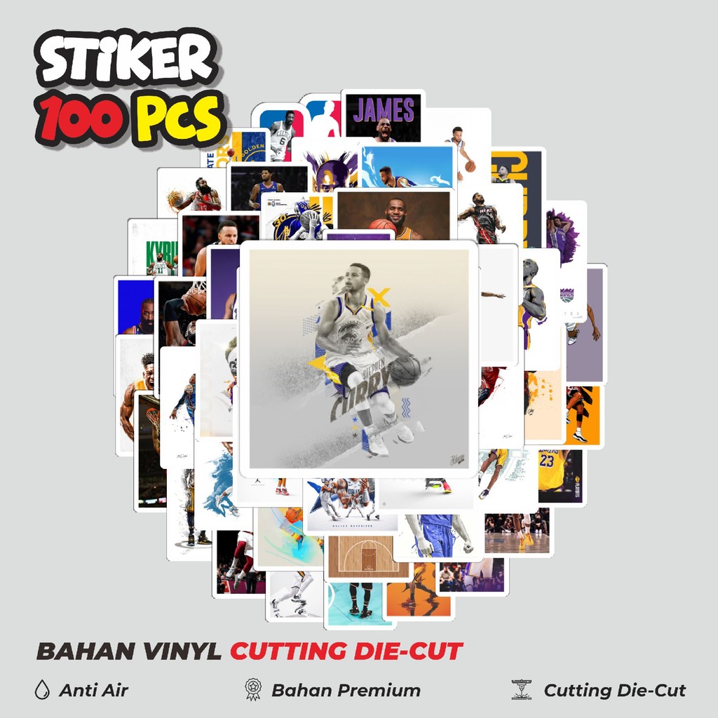 

Terbaru! 50 pcs Stiker NBA Basketball Dekorasi Lucu Kreatif untuk Notebook, Skateboard, HP