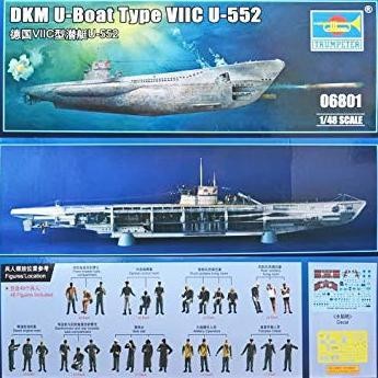 submarine German Navy U Boat VIIC U-552 1/48 model kit trumpeter