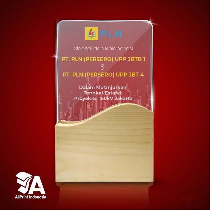 Custom Plakat Akrilik Plakat Kayu + Akrilik Plakat Kayu - Model 1