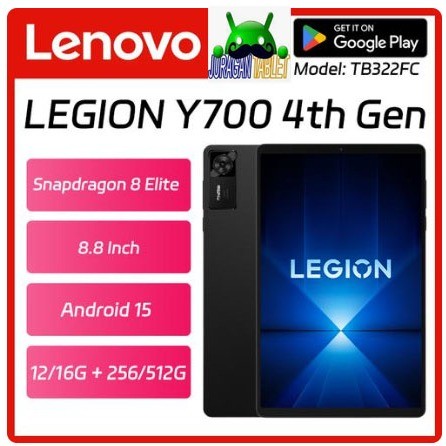 Lenovo Legion Y700 2025 4th Snapdragon 8 Elite TB322FC Gen4 12/256GB UFS 4.1 8.8" 3K 165Hz Gaming Ta