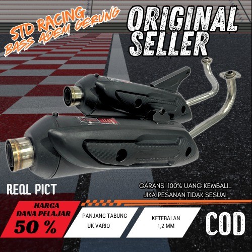 Knalpot Standar Racing Draco Moncong Shijiro Beat Karbu Adem Ngebas
